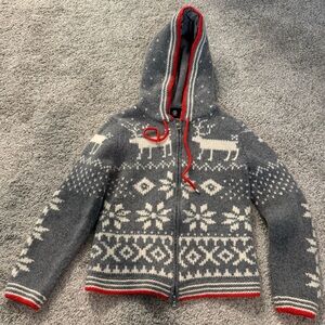 Bogner Kids Gray and White Knit Sweater